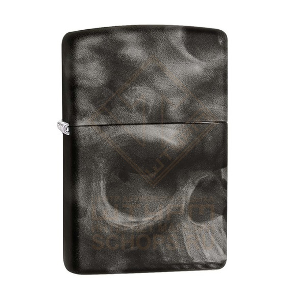 Зажигалка Zippo 28970 Дымный череп, Skull Soft Touch Black Matte