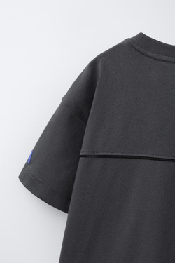 ZARA СПОРТИВНАЯ ФУТБОЛКА С ЛОГОТИПОМ, АНТРАЦИТОВО-СЕРЫЙ