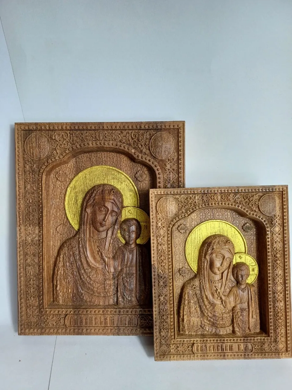 Освященная Икона Казанской Божией Матери 19x23.8см дуб - Кб