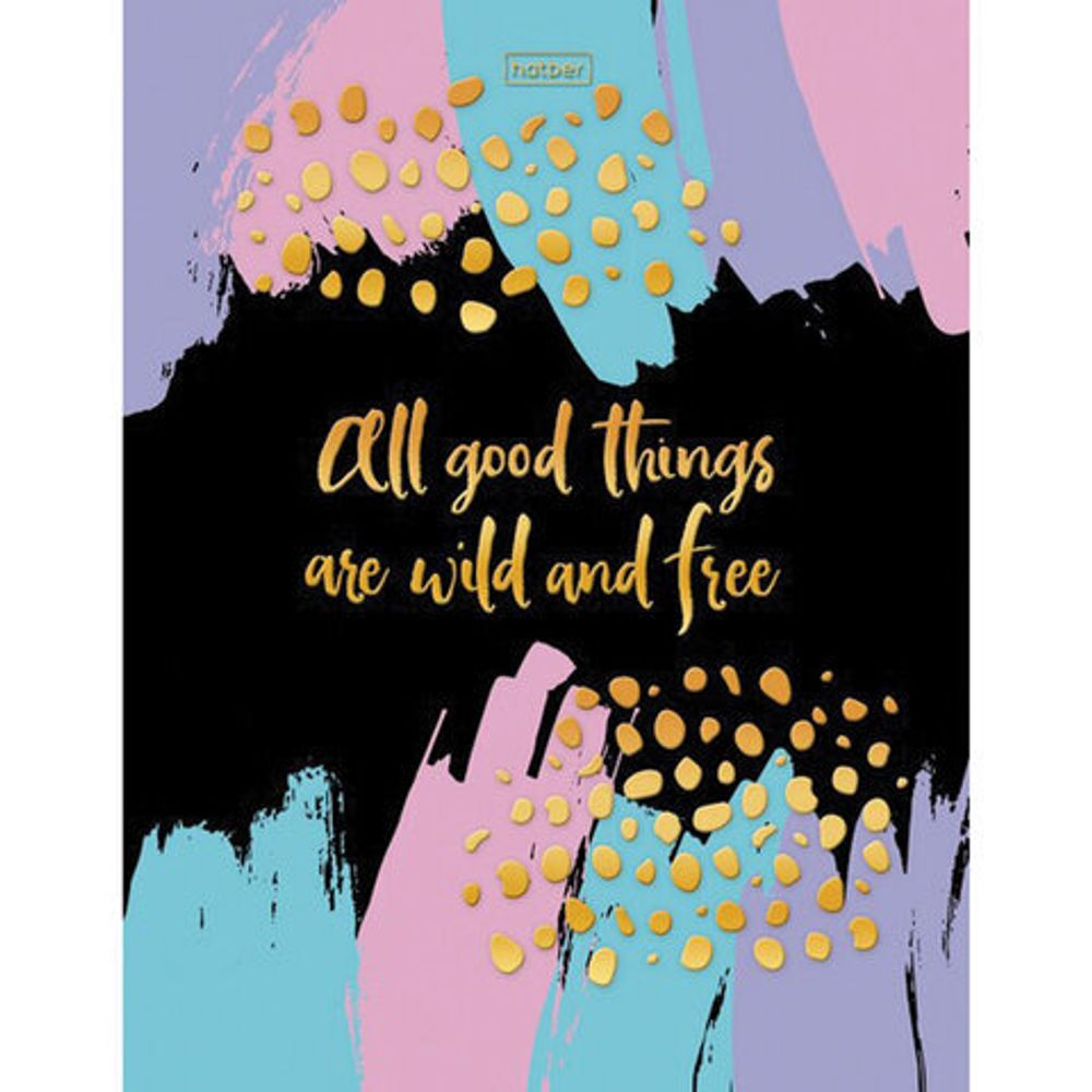 Блокнот А5 (167х216 мм) 80 л., твердый, клетка, блок 5 цветов HATBER, 3D фольга, "FreeStyle", 80ББ5лофВ1, 80ББ5лофВ1_2380