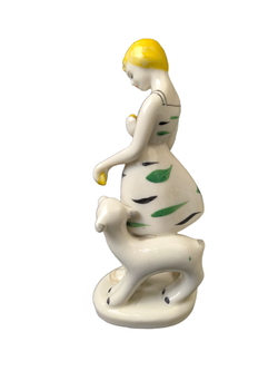 Фарфоровая статуэтка "Девочка с козлёнком" Полонский ЗХК