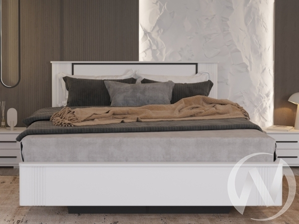 Кровать парящая 1600 НКМ Амалия (черный/белый)