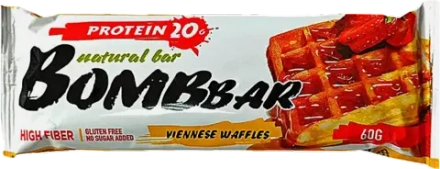 Батончик Bomb Bar неглазированный со вкусом Венские вафли 60г