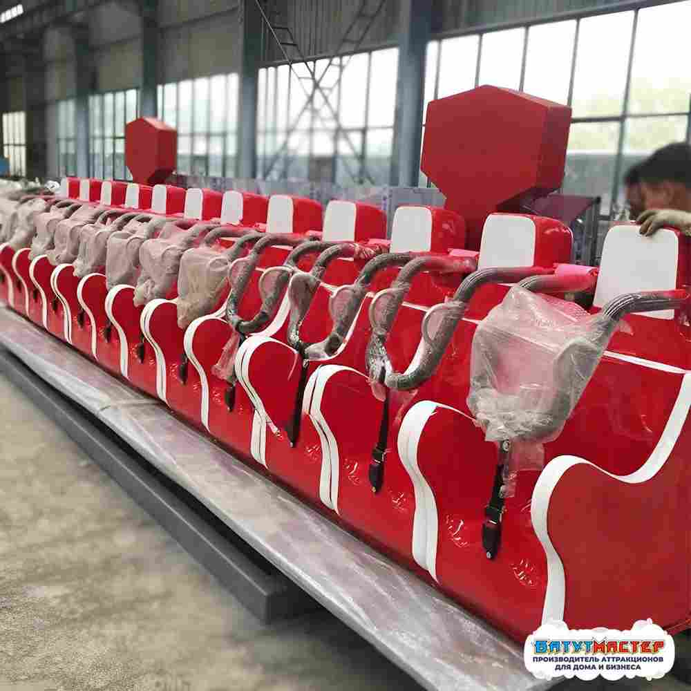 Детский аттракцион скамейка «Рок-взлёт», 16 мест, 11×4×3,5 м