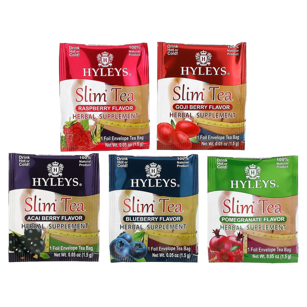 Hyleys Tea, Slim Tea, ассорти из коллекций чая, 42 чайных пакетика в фольгированных пакетиках, по 1,5 г (0,05 унции)