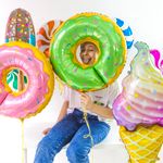 Шар (29''/74 см) Фигура, Пончик, Зеленый 1 шт.