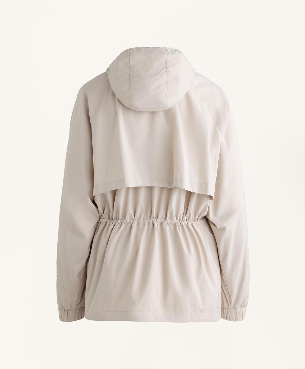 Oysho Водонепроницаемая длинная ветровка, экрю