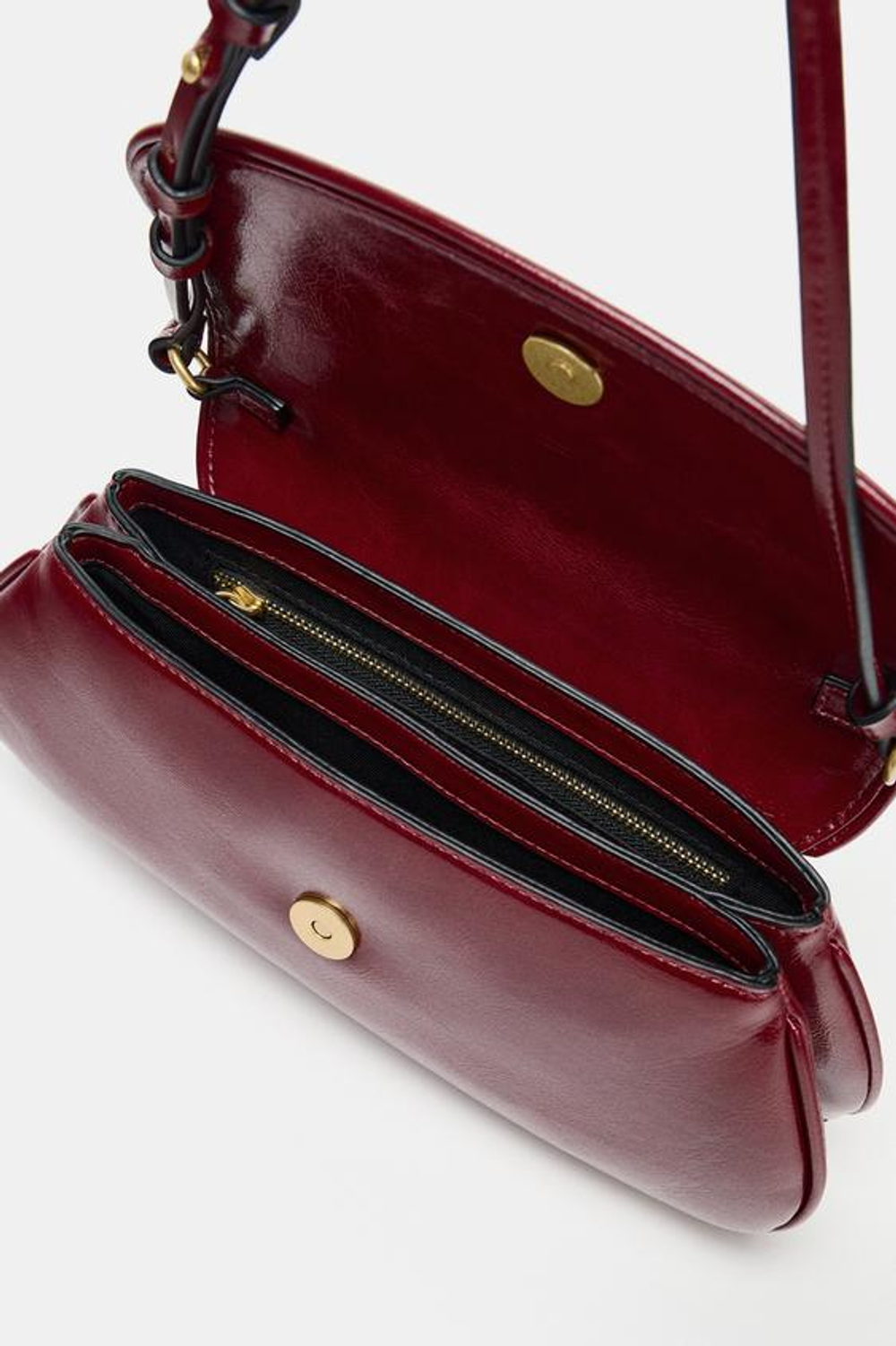 ZARA СУМКА ЧЕРЕЗ ПЛЕЧО С КЛАПАНОМ, КРАСНЫЙ