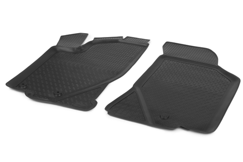 Коврики в салон автомобиля передние Rival для Datsun mi-DO 2015-2020/on-DO седан 2014-2020/Lada Granta 2011-2018 2018-н.в./Kalina I, II поколение 2004-2018/Kalina SW Cross 2014-2018, полиуретан, с крепежом, 2 части, 16001005
