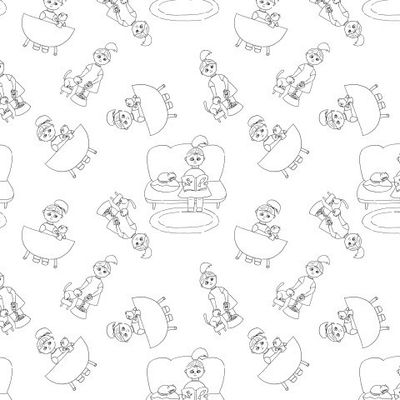 Девочка с котом на белом фоне