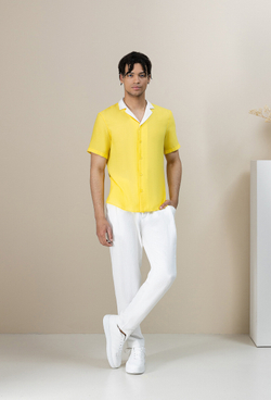 Рубашка с коротким рукавом жёлтая 02-07-23 SS men