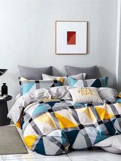 Постельное белье сатин Milky Garden "Ripon/Ripon (компаньон)" 1,5-сп Наволочка 50x70 см 1 шт Простынь на резинке 90x200 см Пододеяльник 145x215 см