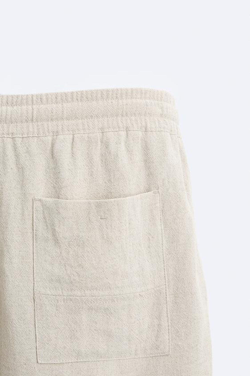 ZARA ШОРТЫ-БЕРМУДЫ ИЗ ВИЗКОЗЫ И ЛЬНА, СВЕТЛО-БЕЖЕВЫЙ