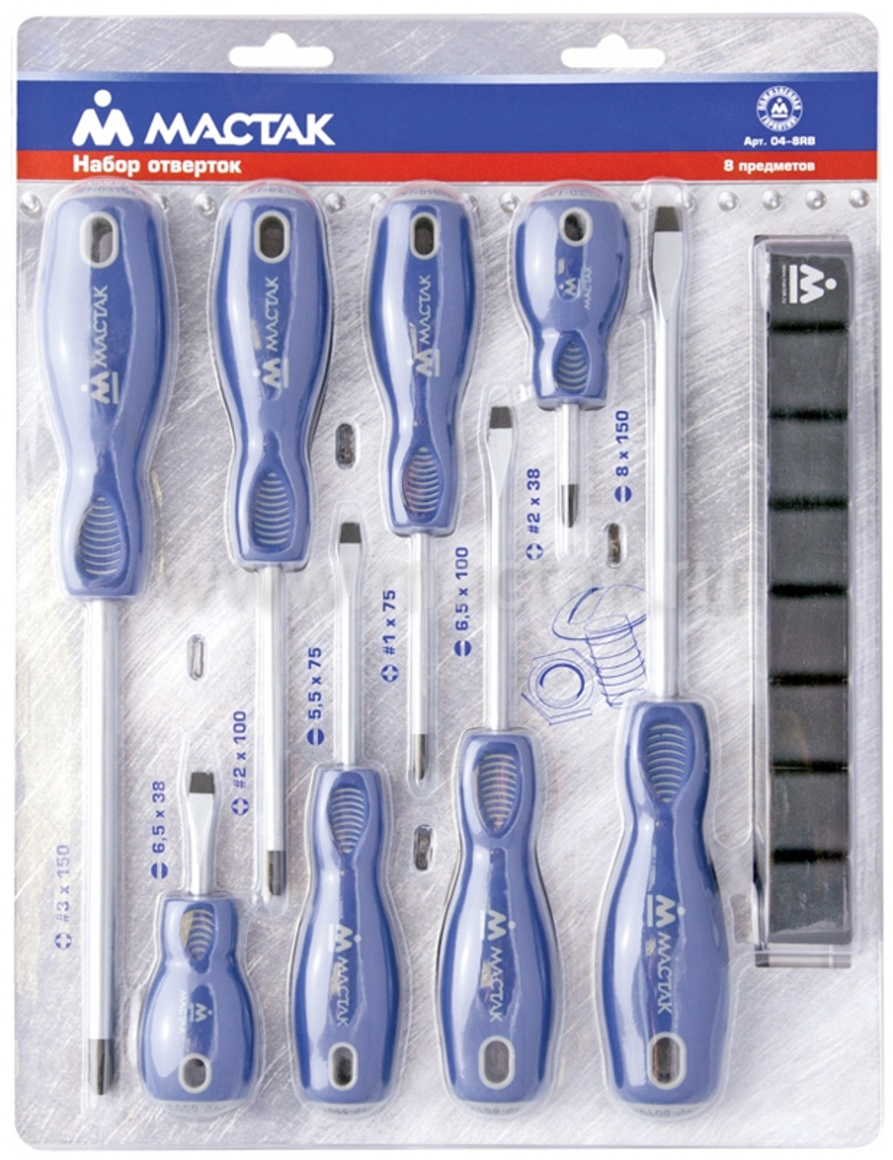 Набор отвёрток МАСТАК 04-8RB