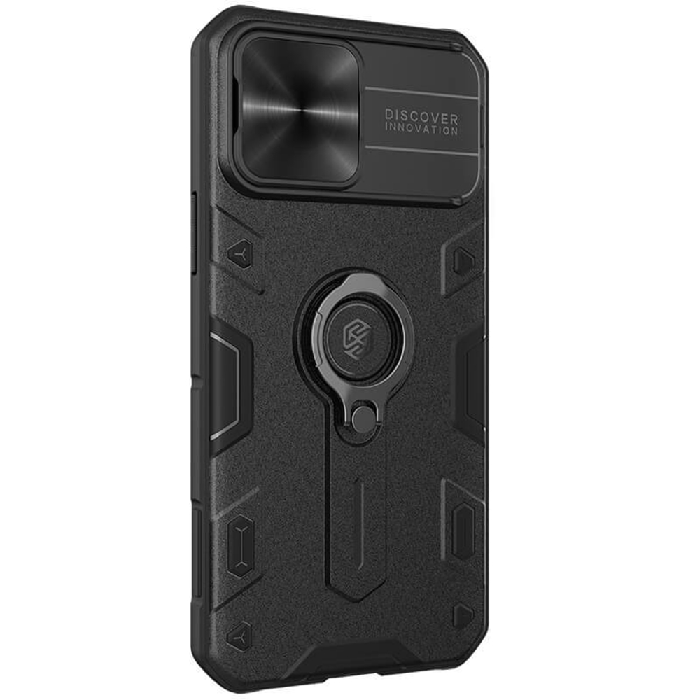 Противоударный чехол с кольцом и защитой камеры Nillkin CamShield Armor Case для iPhone 13 Pro Max