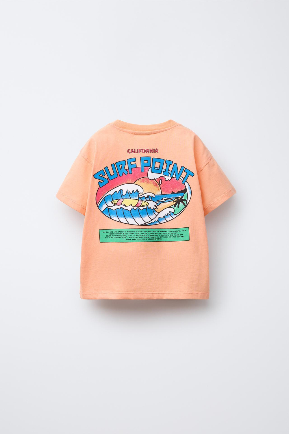 ZARA ФУТБОЛКА С ПРИНТОМ, ОРАНЖЕВЫЙ