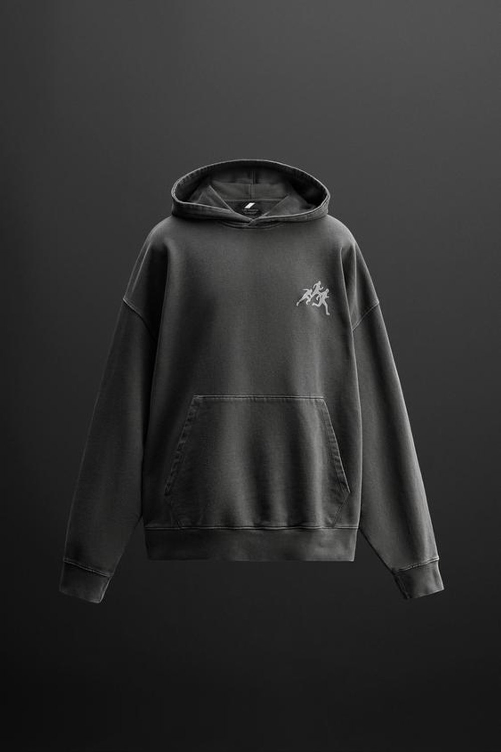 ZARA ХУДИ С ПРИНТАМИ, АНТРАЦИТОВО-СЕРЫЙ