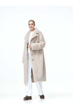 Пальто женское чебурашка из искусственной шерсти, бежевая, SilverFox