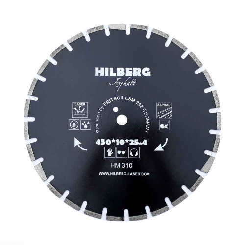 Диск алмазный отрезной 450*25,4 Hilberg Hard Materials Лазер асфальт HM310