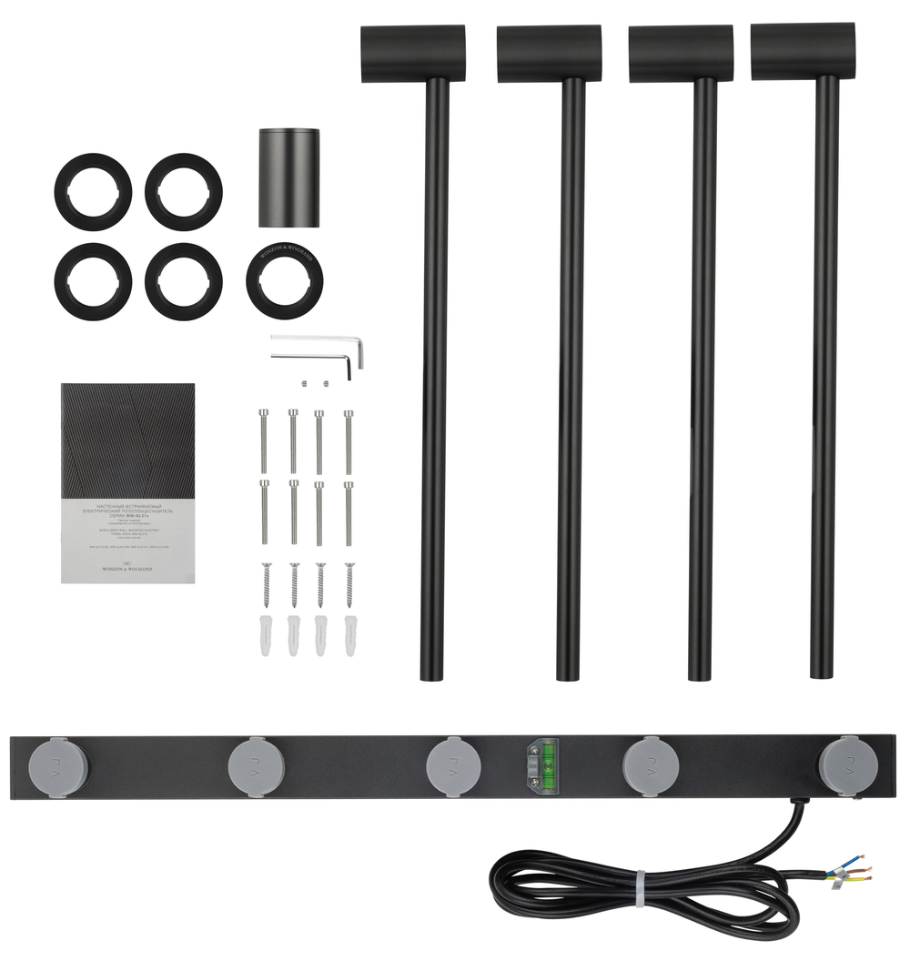 Полотенцесушитель электрический встраиваемый WONZON & WOGHAND HAMBURG, Черный матовый (WW-AL314-MB)