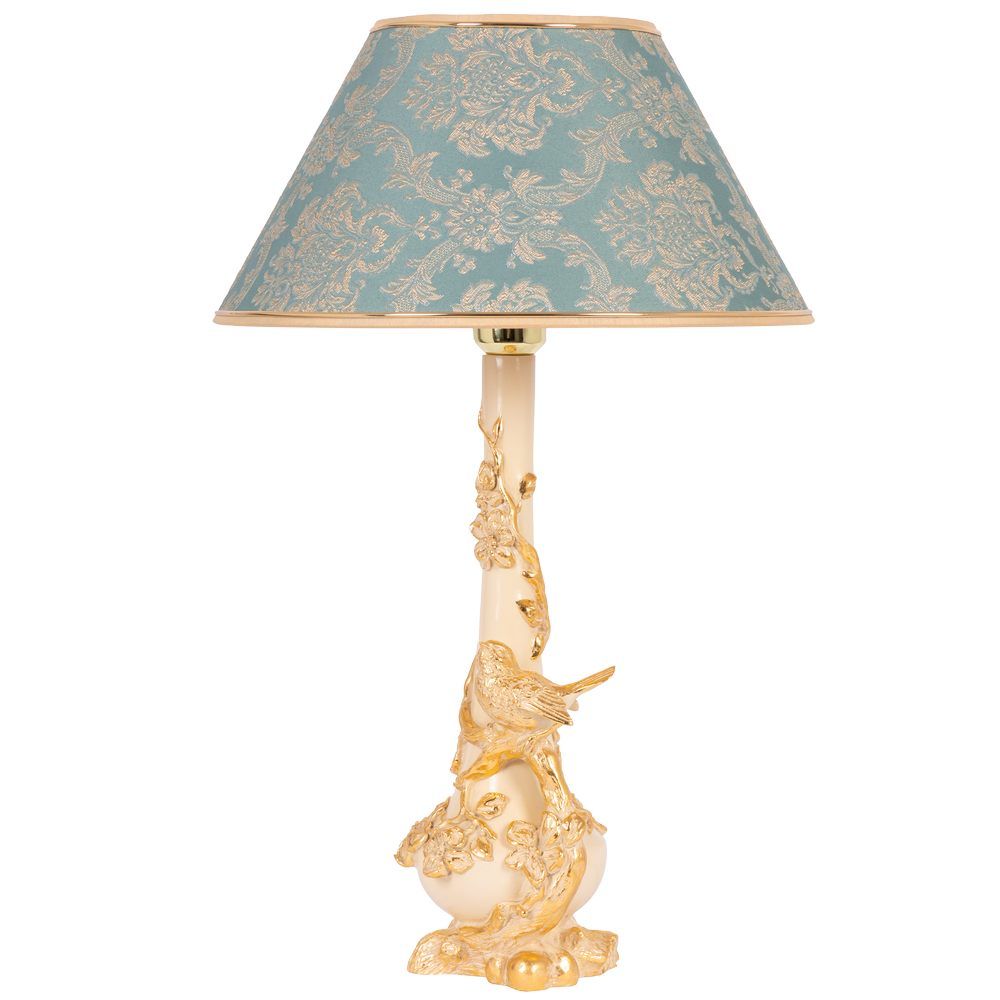 Настольная лампа Терра Айвори с абажуром №38 Vatican (Ватикан) Аквамарин