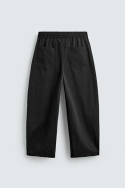 ZARA БРЮКИ BALLOON FIT С ЗАЩИПАМИ, ПОЛОСКИ