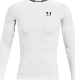 Компрессионная одежда Under Armour HeatGear Armour Comp Long Sleeve - белый/черный