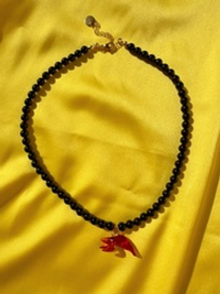 Ожерелье Чёрный турмалин и красный рак