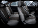 Чехлы на сидения CarFashion каркас 5D«SYMBOL PLUS» 27257 -Экокожа т.серый/т.серый/т.серый