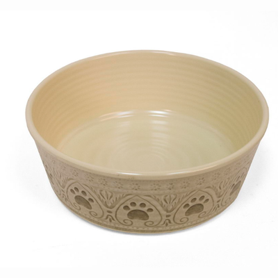 TARHONG Миска для животных "Medallion Paw", бежевая с лапками, 21.6х6.7см/1890мл