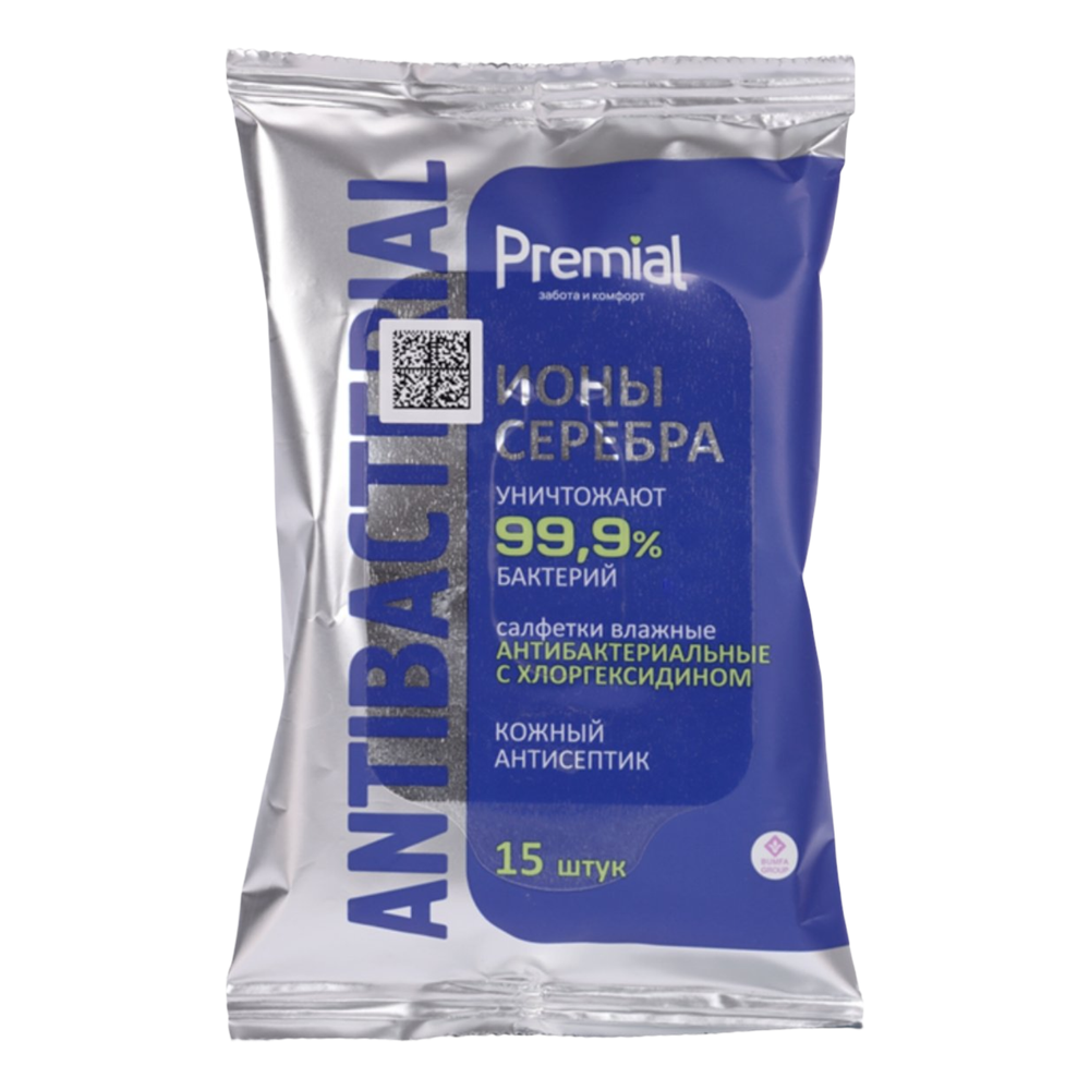 Влажные Салфетки "Premial" антибактериальные 50шт