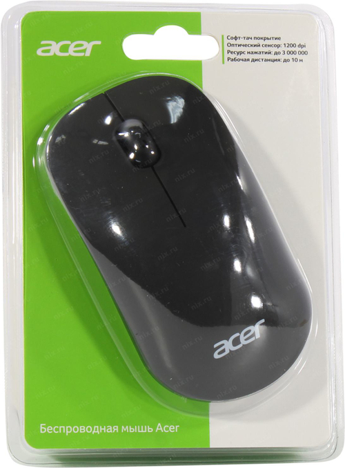 Acer Wireless Optical Mouse OMR130  <ZL.MCEEE.00F>  (RTL) USB 3btn+Roll