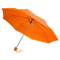 Зонт оранжевый складной с нанесением логотипа