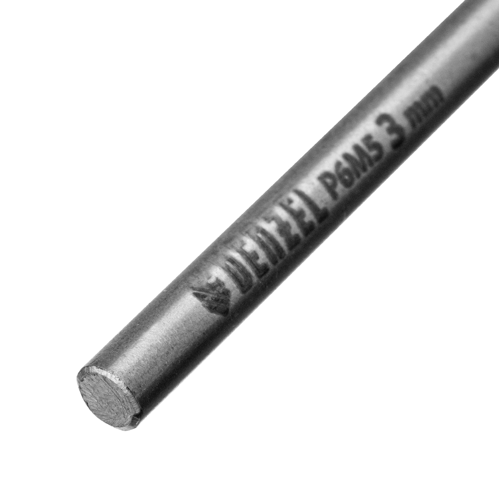 Сверло спиральное по металлу 3 x 60 мм, Р6М5, Golden Tip , 2шт. Denzel