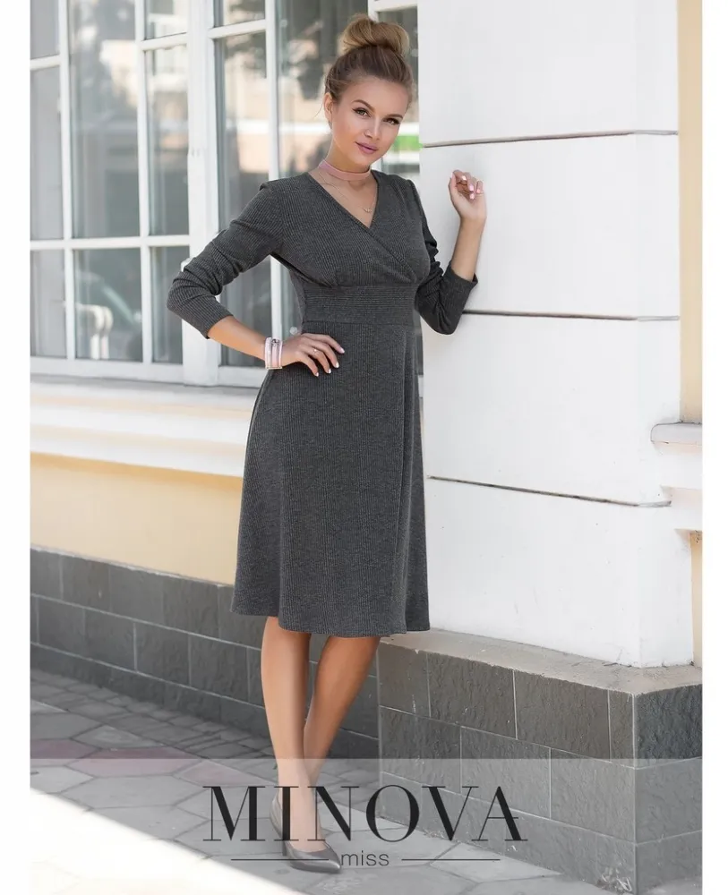 Платье 3102-темно-серый Minova