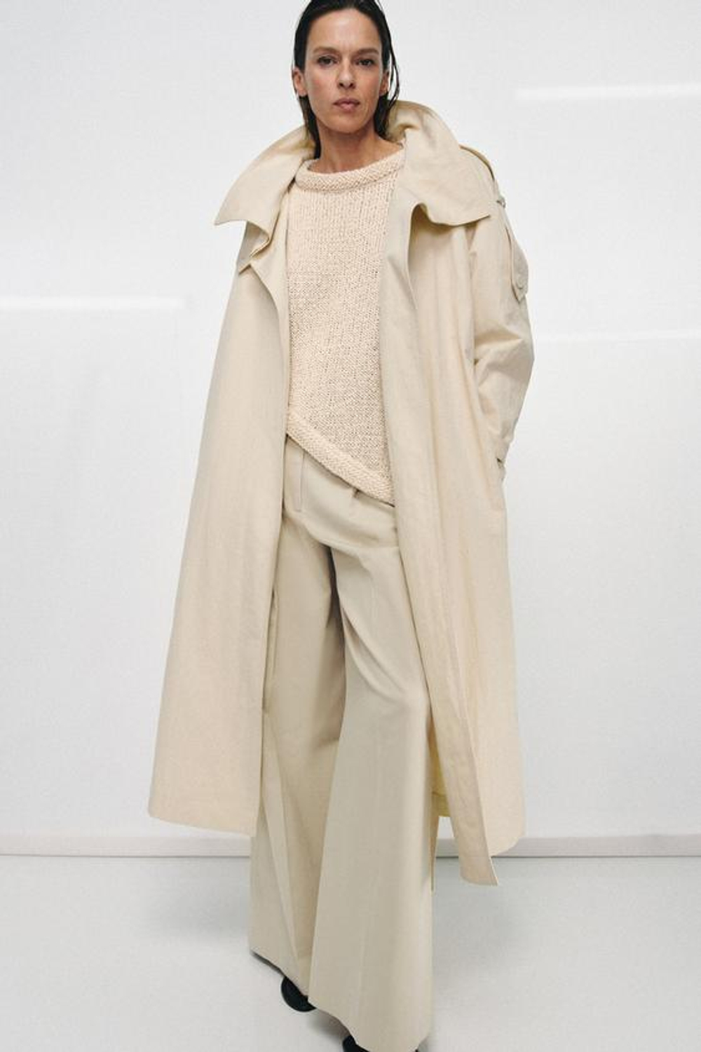 ZW COLLECTION ТРЕНЧКОТ С ВЕРТИКАЛЬНЫМ ВОРОТНИКОМ - ZARA