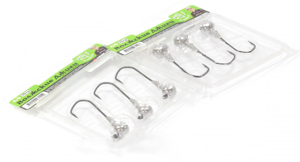 Комплект джиг-головок "Волжские Джиги" 6/0 (3шт. в упаковке)