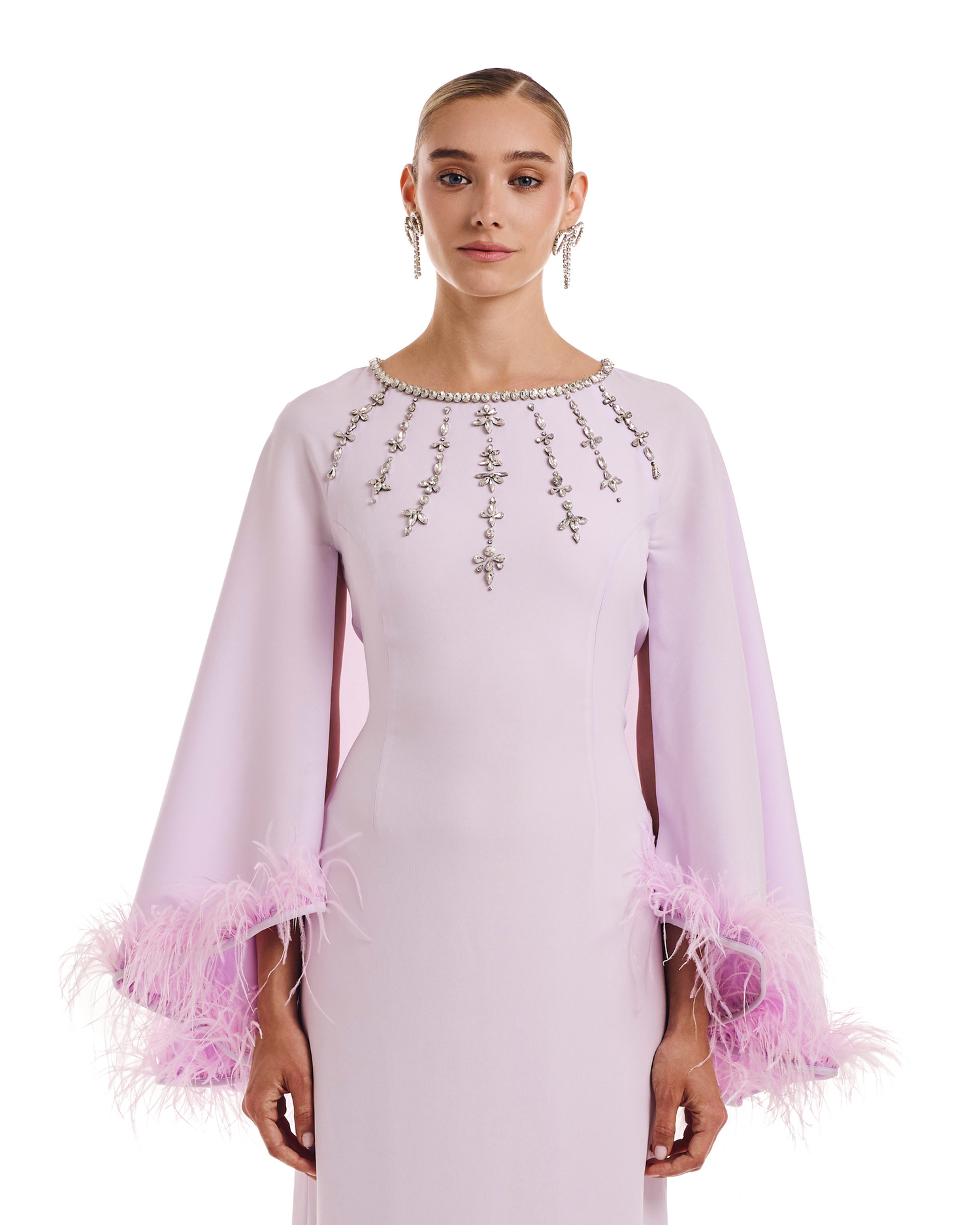 Платье кейп Amaris в пол сиреневый