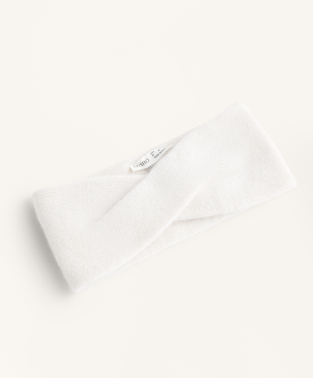 Oysho Повязка на голову из 100% кашемира, экрю