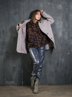 Жакет - полупальто/дымчато -лиловый