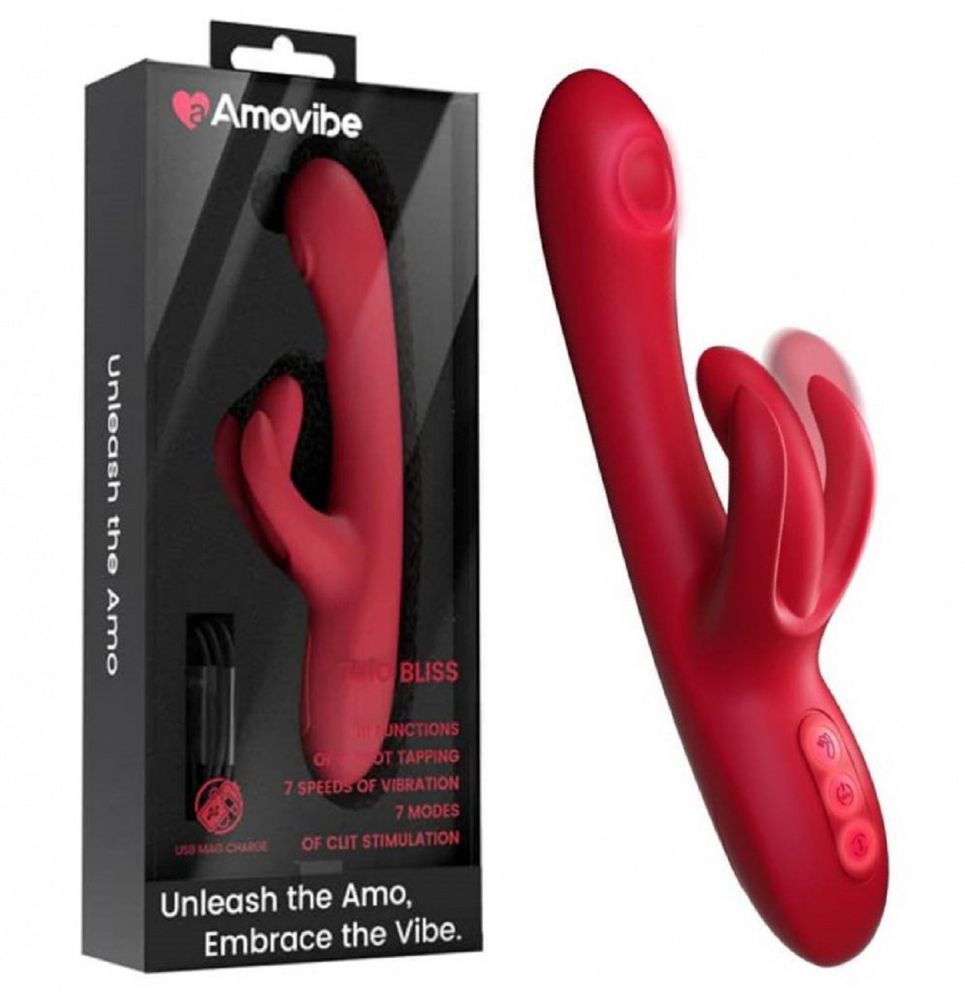 Инновационный вибратор кролик trio bliss красный 25 см