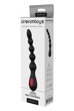 Черный вибромассажер для анальной стимуляции Anal Flexi Beads - 22 см.