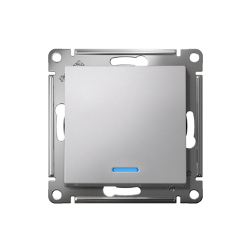 Переключатель проходной 1-кл. СП AtlasDesign 10А IP20 (сх. 6а) 10AX с подсветкой механизм алюм. SE ATN000363