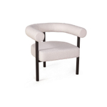 Кресло Biggi, букле Turin ivory / опоры черные