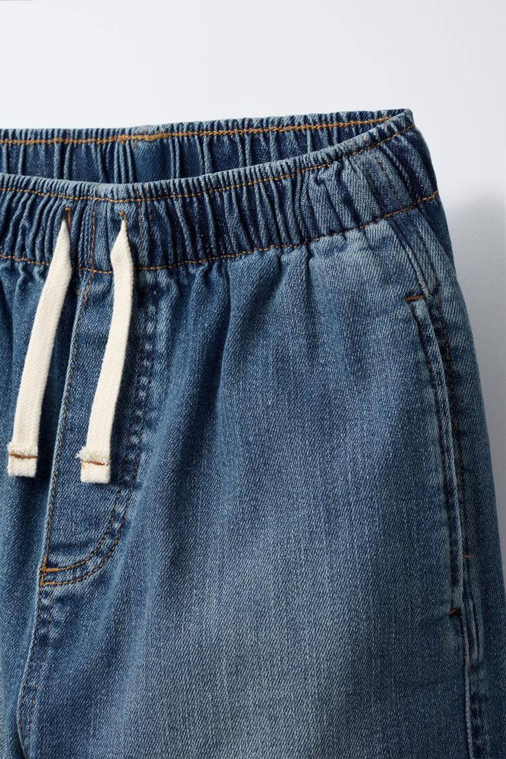 ZARA ДЖИНСОВЫЕ БРЮКИ-ДЖОГГЕРЫ КАРГО, ВЫЦВЕТШИЙ СИНИЙ