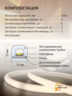 Светодиодная термостойкая лента для бани и сауны 5 метров