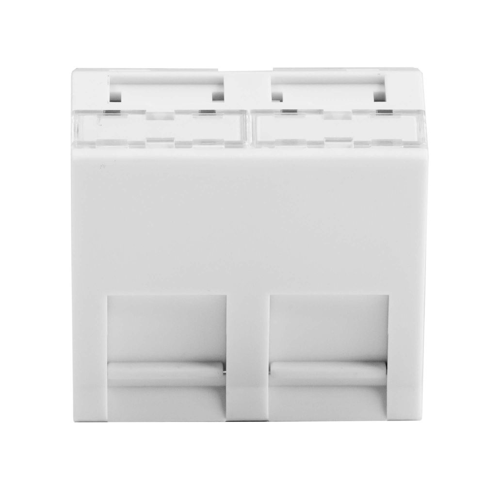 Вставка 45x45 для 2 модулей Keystone, наклонная (аналог Mosaic), цветбелый