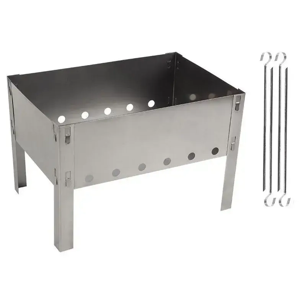 Мангал ECOS сборно-разборный 350х240мм, 0,35-0.40мм с 4 шампурами