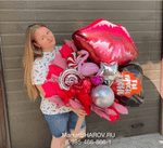 Поцелуй фламинго, букет из шаров
