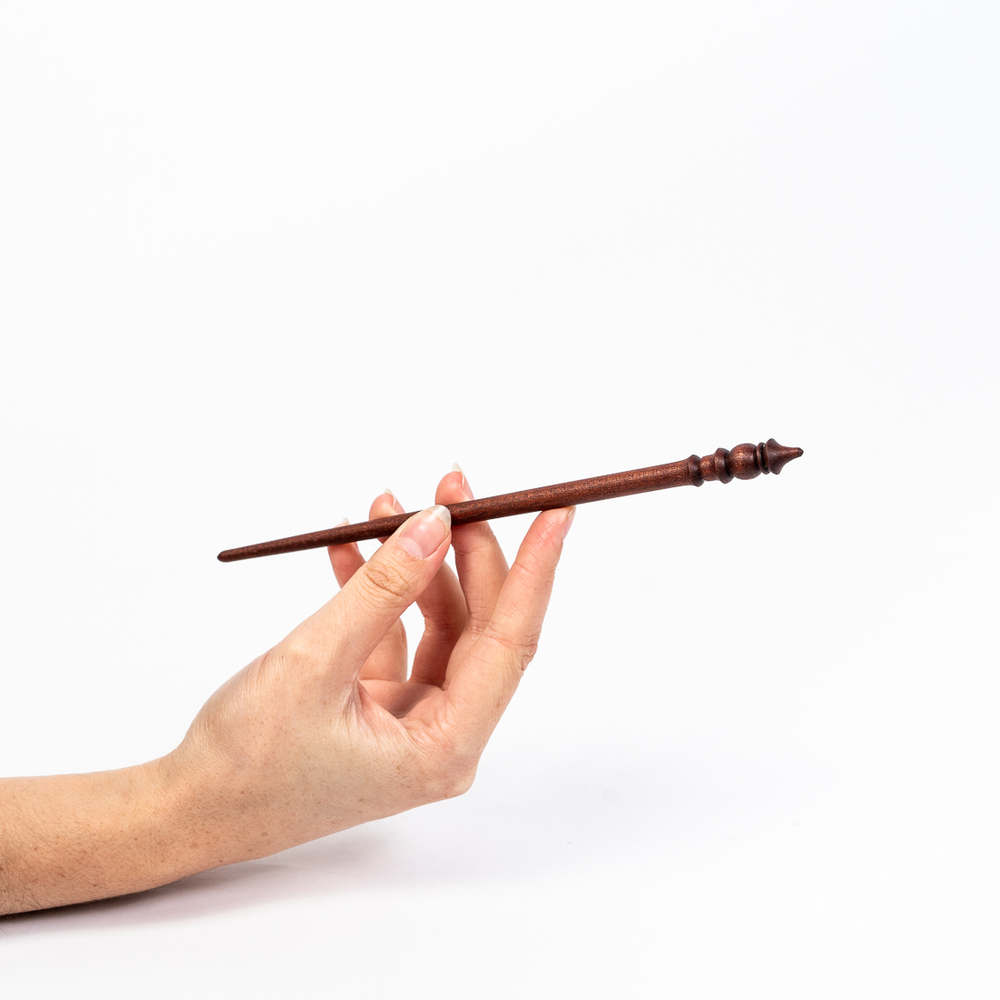 Деревянная заколка-шпилька из красного дерева (махагон) H18